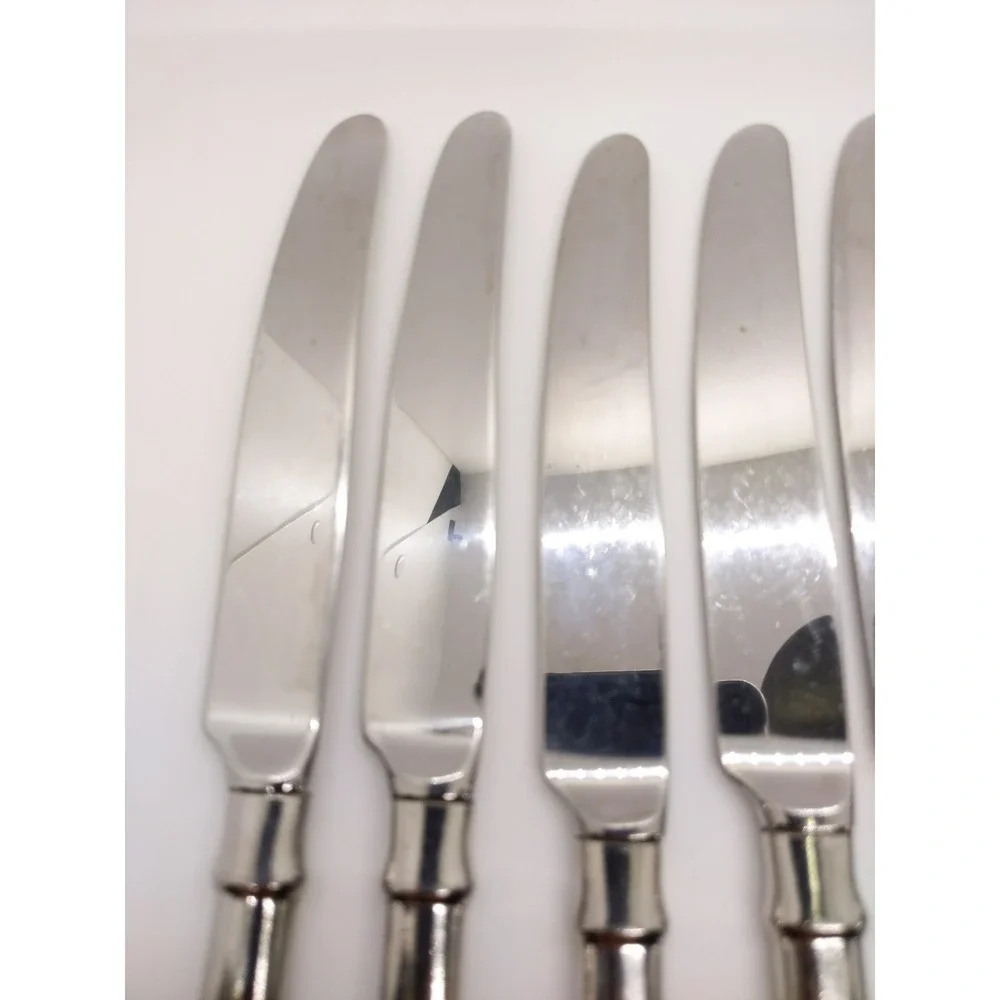 Oneida Juilliard Dinner Knives Set of 7 Silver Stainless Steel Flatware 9.5